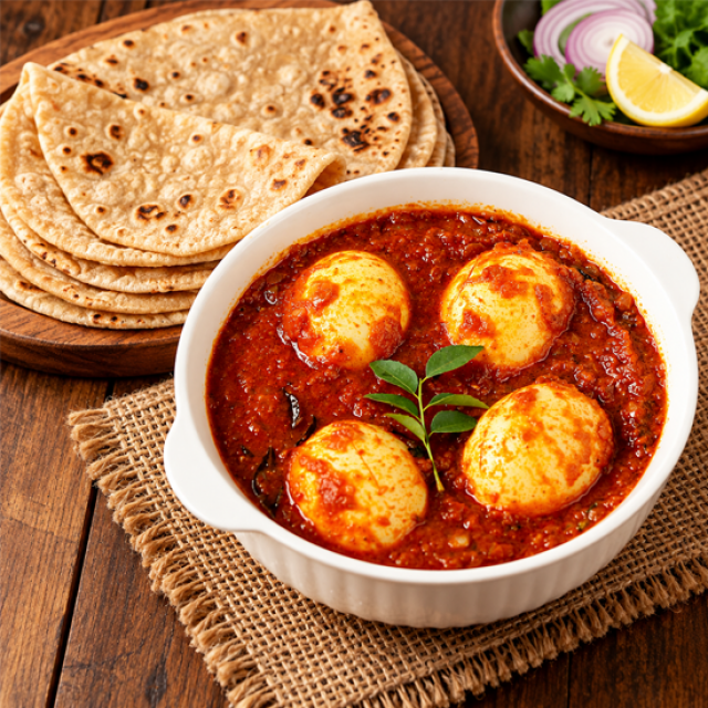 Chapathi (6 Pcs) & 4 Egg Curry