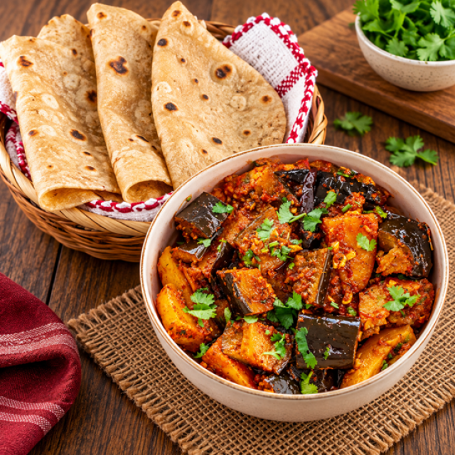 Chapathi (3 Pcs) & Baingan Sabji