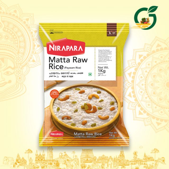 Nirapara Matta Raw Rice 1Kg (Payasam Rice)