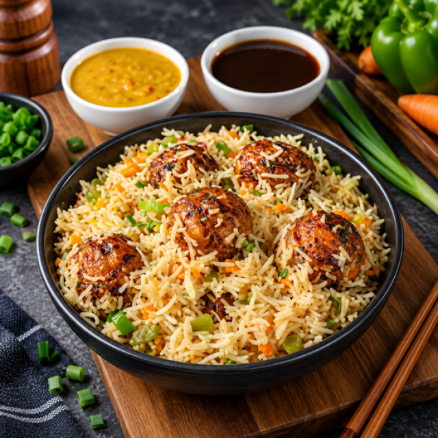 Veg Manchurian Rice (Full Plate)