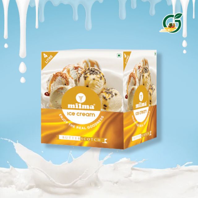Milma Butter Scotch Ice Cream 4 Ltr