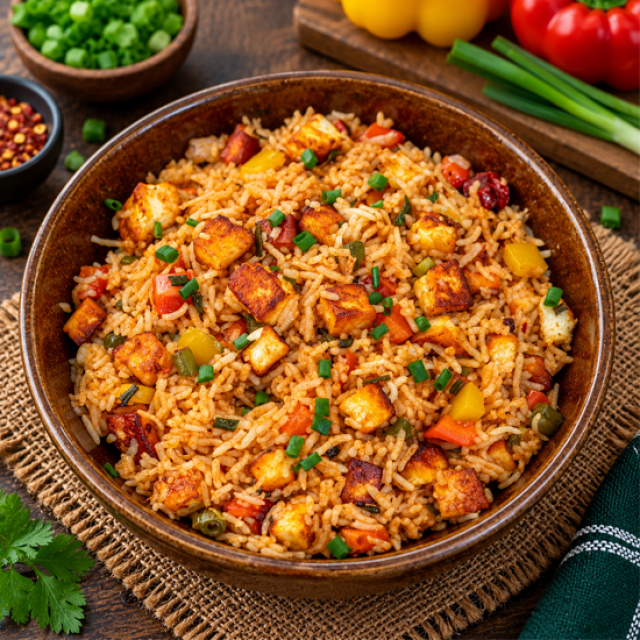 Paneer Schezwan Fried Rice (Full Plate)