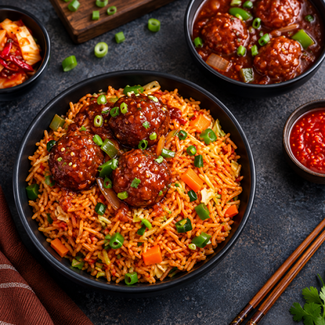 Veg Manchurian Schezwan Rice (Full Plate)